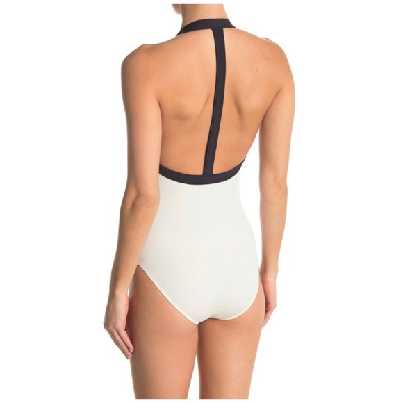 NWOT Valentino Two Tone Plunge One-Piece Swimsuit - Picture 7 of 16